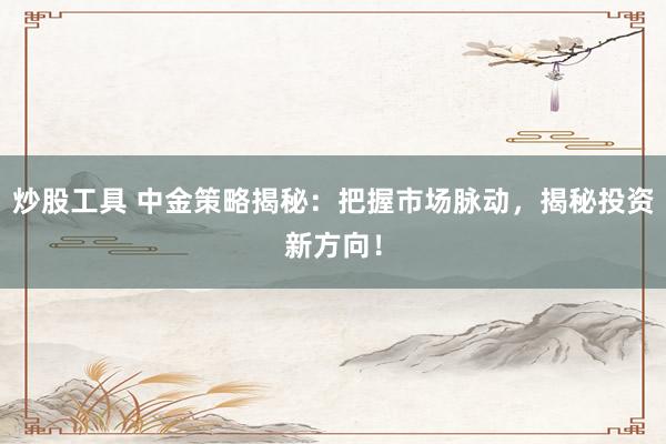 炒股工具 中金策略揭秘：把握市场脉动，揭秘投资新方向！