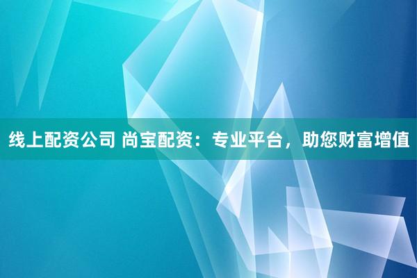 线上配资公司 尚宝配资：专业平台，助您财富增值