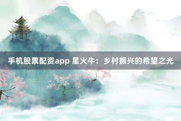 手机股票配资app 星火牛：乡村振兴的希望之光