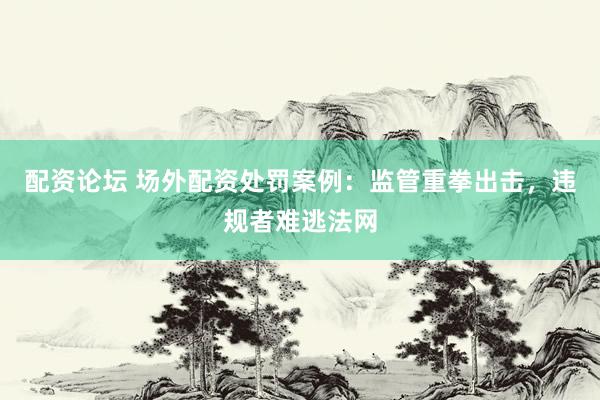 配资论坛 场外配资处罚案例：监管重拳出击，违规者难逃法网